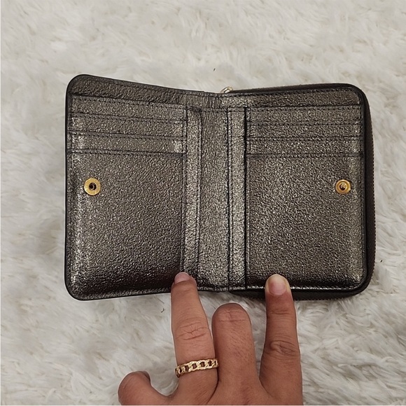 YSL monogram calfskin zip around wallet -metallic AUTHENTIC - Picture 4 of 8